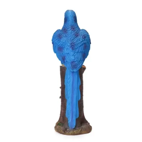 Techko Maid Parrot Blue Solar Outdoor Garden Statue Decor with Spotlight image {3}