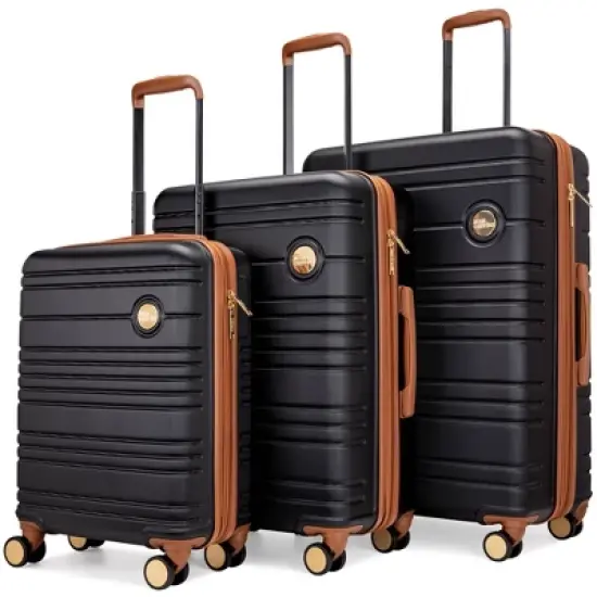 Miami CarryOn Brickell Hardside Checked Expandable Spinner 3pc Luggage Set image {9}