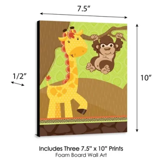 Big Dot of Happiness Funfari - Fun Safari Jungle - Nursery Wall Art and Kids Room Decorations - Gift Ideas - 7.5 x 10 inches - Set of 3 Prints image {3}