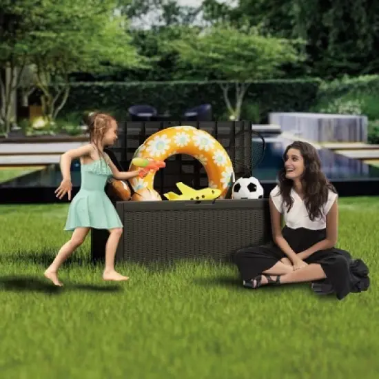 Yardgrace 30/45/80/100 Gallon Weather Resistant Storage and Seating Outdoor Deck Box image {13}