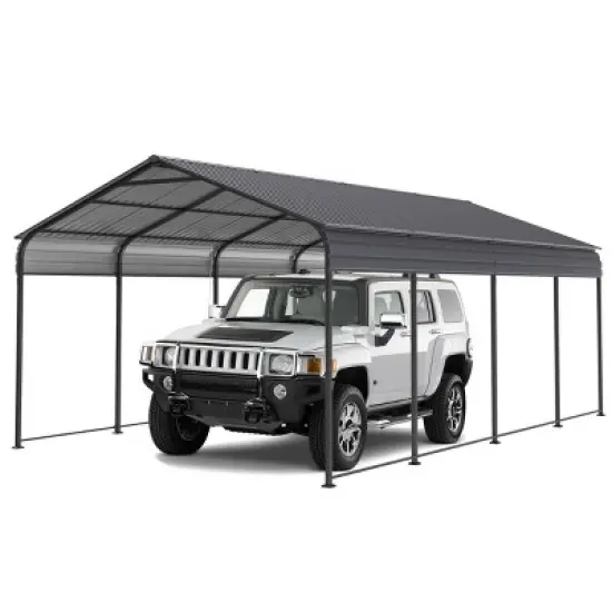 12X20 FT Heavy Duty Metal Carport,Outdoor Activities Storage Shed,Carport With Galvanized Steel Roof And Metal Frame For Car Truck-Coolbibila image {5}