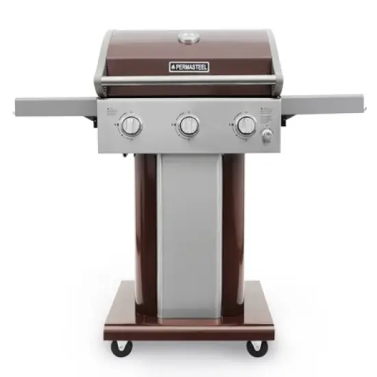 Permasteel 3-Burner Gas Grill with Foldable Side Tables image {8}