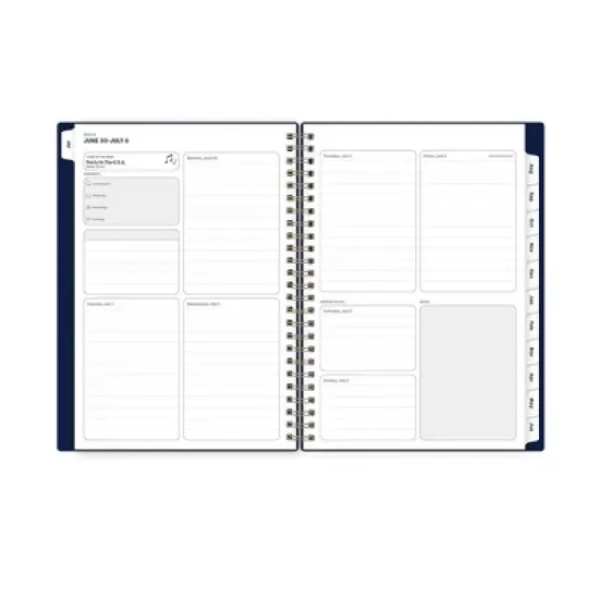 Blue Sky 5.875"x8.625" 2025-2026 Weekly/Monthly Wirebound Planner Printed Buckaroo Navy image {4}