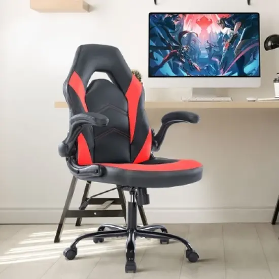JIONJOY Ultimate Gaming Chair: Ergonomic, PU Leather, Executive Desk Chair with Flip-up Armrests image {10}