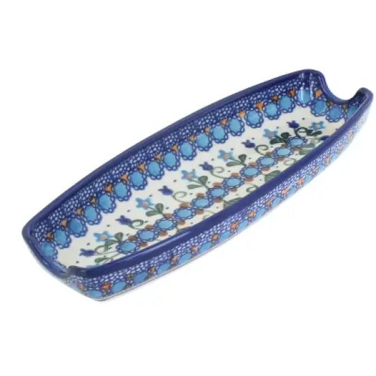 Blue Rose Polish Pottery 159-Vena Corn on the Cob Dish image {8}