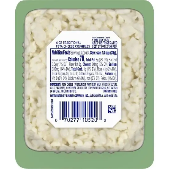 Athenos Crumbled Traditional Feta Cheese - 4oz image {2}