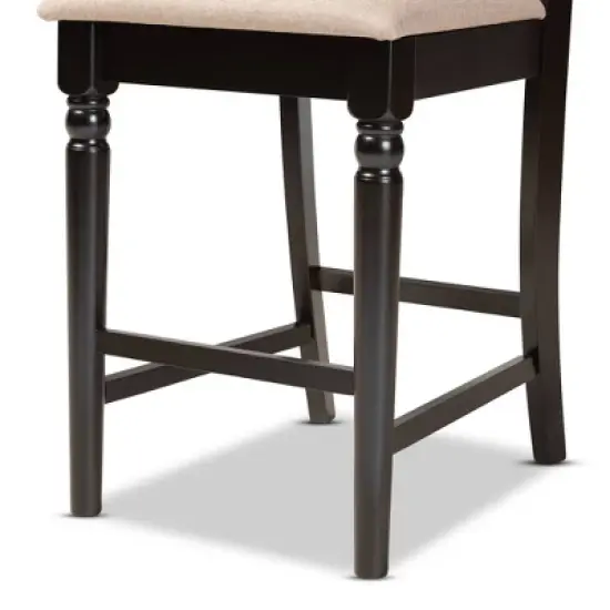 2pc Ramiro Wood Counter Height Barstools - Baxton Studio image {4}