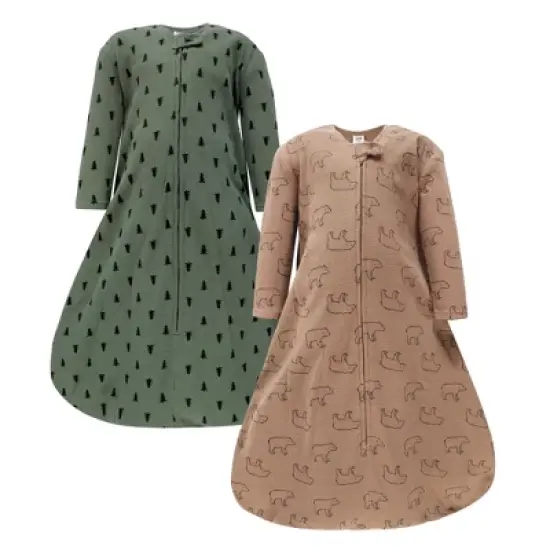 Hudson Baby Boys Thermal Long Sleeve Sleeping Bag 2pk, Bear Tree image {4}