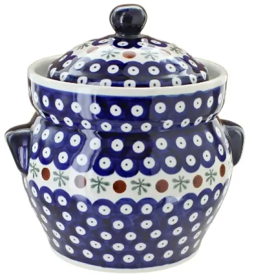 Blue Rose Polish Pottery 1125 Zaklady Small Container image {10}