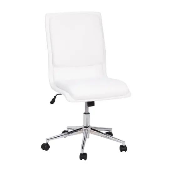 Merrick Lane Mid-Back Armless Home Office Chair with Height Adjustable Swivel Seat and Five Star Chrome Base image {13}