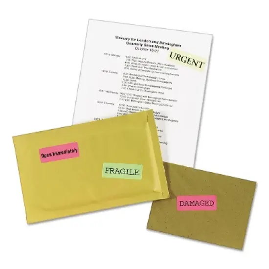 Avery High-Visibility Permanent ID Labels Laser 1 x 2 5/8 Asst. Neon 450/Pack 5979 image {2}