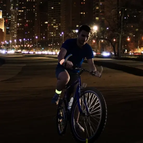 Unique Bargains Wrist Ankle High Visibility Reflective Bands Orange Green 4 Pcs image {1}