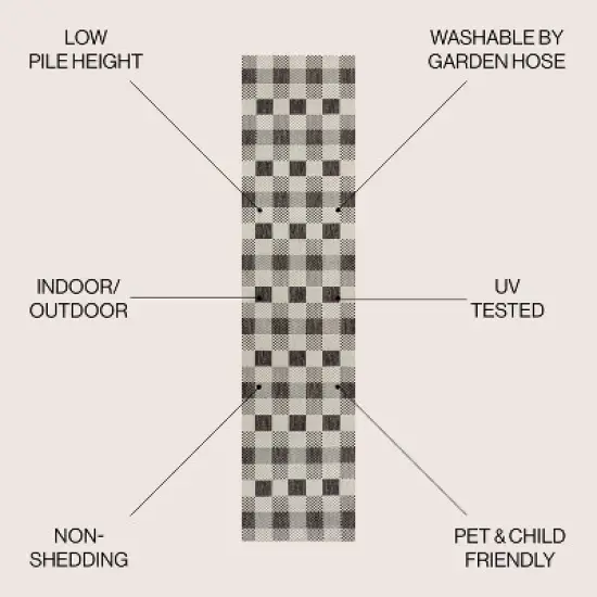 Darcy Traditional Geometric Bold Gingham Indoor/Outdoor Area Rug - JONATHAN Y image {2}