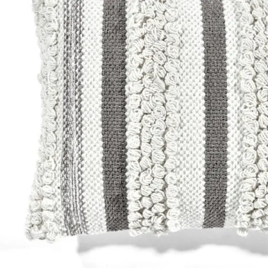 13"x20" Oversize Bria Striped Family-Friendly Lumbar Throw Pillow Cover - Lush D&eacute;cor image {1}