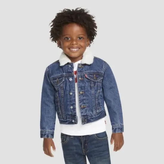 Levi's&reg; Toddler Sherpa Trucker Jacket - Medium Wash image {3}