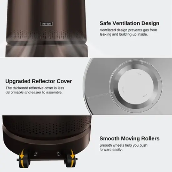 East Oak 50000 BTU Torch Patio Propane Outdoor Portable Heater Bronze: Iron Frame, 10ft Heat Radius, No Tools Assembly image {9}