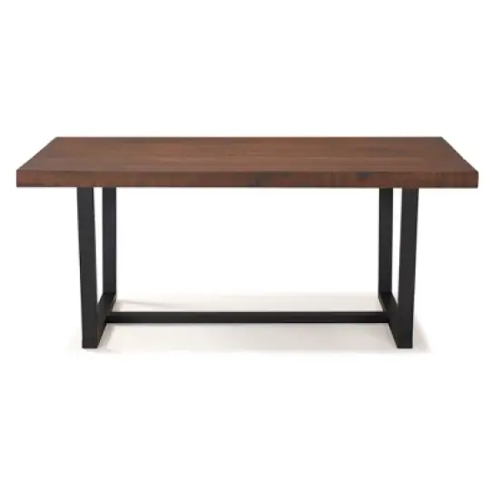 72" Modern Farmhouse Solid Wood Distressed Plank Top Dining Table - Saracina Home image {2}