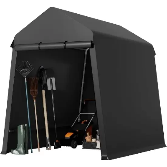 6X8 Ft Outdoor Portable Storage Shelter Shed with Roll Up Doors,Suitable for Garage Storage Shelter for Motorcyc,ATV and Garden Tools image {6}