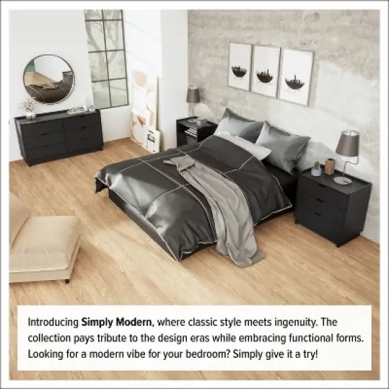 Prepac Simply Modern 3 Drawer Nightstand image {6}