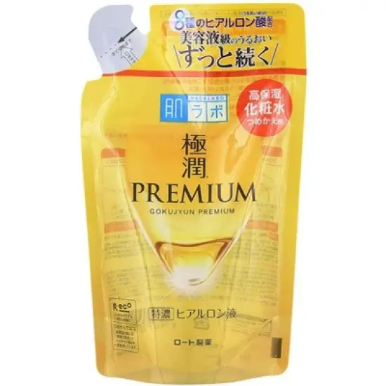 Hada Labo Rohto Gokujyun Premium (Hydrating Lotion) Hyaluronic Acid (5.7 oz Refill bag) | JAPAN Hadalabo #4987241167463 image {4}
