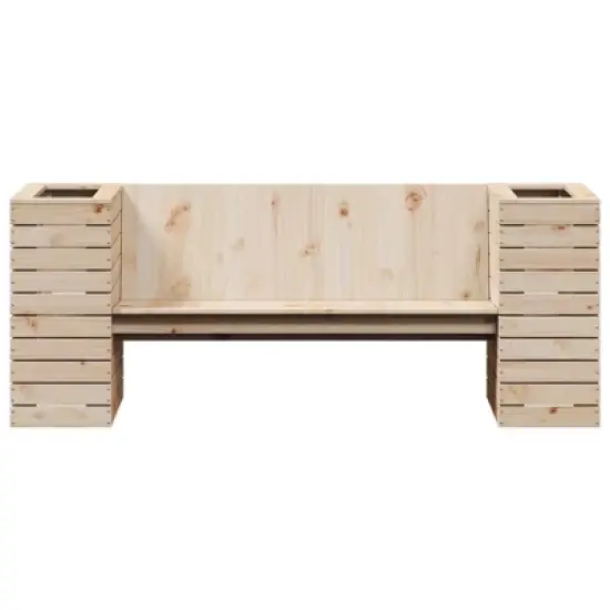 vidaXL Planter Bench Natural Pine Solid Pine Wood 66.9x23.6x25.6 in image {4}