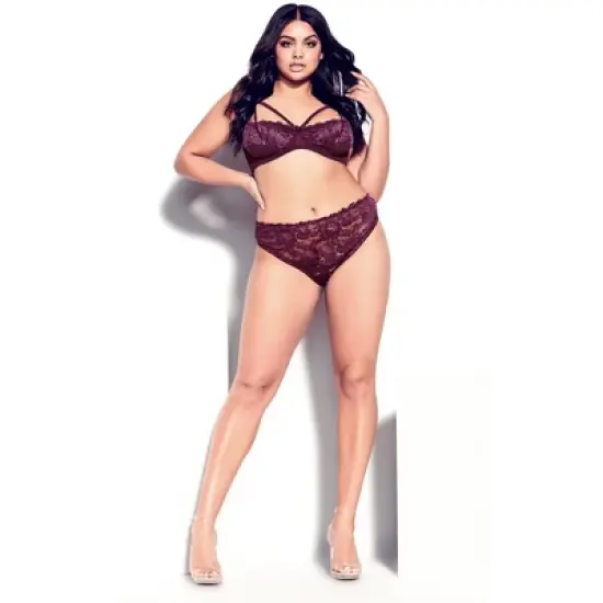 Women's Plus Size  Olivia Strappy Lace Bra - amethyst | FOX & ROYAL image {2}