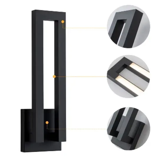 C Cattleya 22.5in Matte Black Integrated LED Outdoor Wall Light image {2}