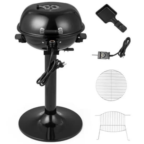 Costway 1600W Electric BBQ Grill with Warming Rack, Temperature Control & Grease Collector image {10}