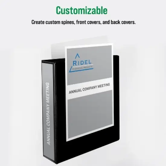 Office Essentials Economy View 3 Ring Binders, 2" Round Rings, 2.8" Spine, 375-Sheet Capacity, Black Binders (4-Pack of 03147) image {1}