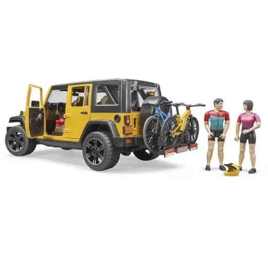 Bruder Jeep Wrangler Rubicon w Mountain bike and figure image {4}