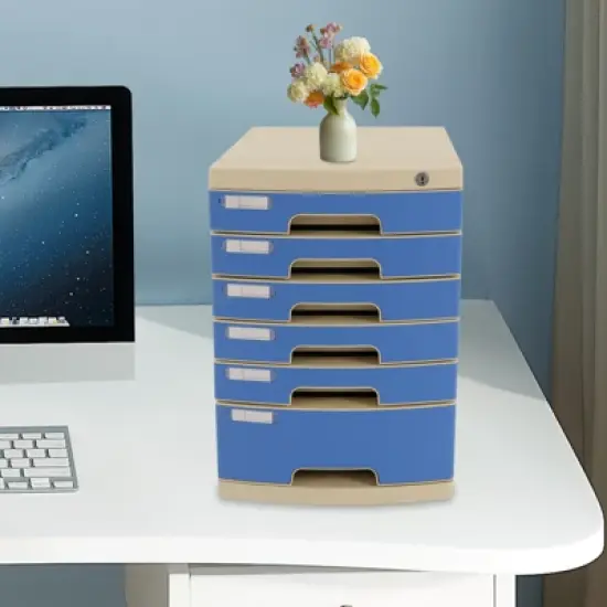 YIYIBYUS Drawer Organizer, Drawer Box with 6 Compartments, Drawer File Organizer image {2}