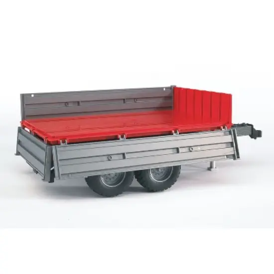 Bruder Tipping Trailer Accessory with Hitch for Farm Tractors, Construction & Forestry Trucks, Realistic Foldable Side Walls image {1}