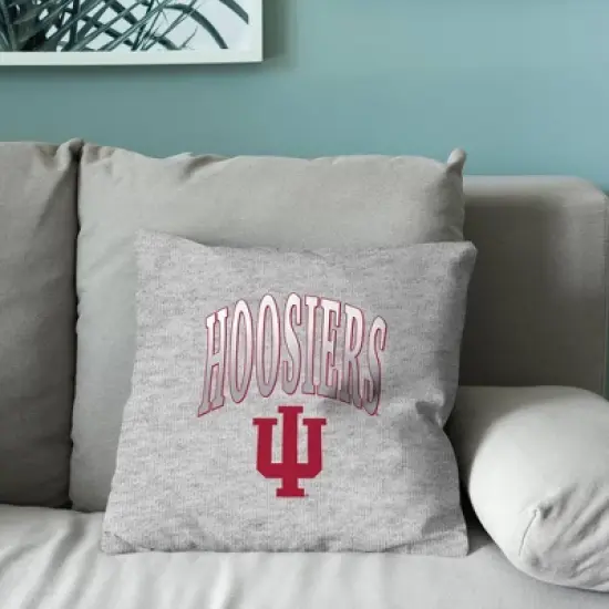 NCAA Indiana Hoosiers 16" Heather Gray Sweatshirt Pillow image {3}