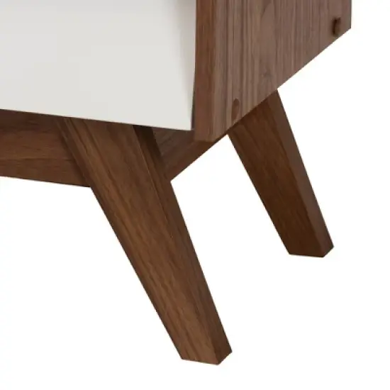 3pc Hildon Two-Tone Wood Storage Set White/Walnut Brown - Baxton Studio image {6}