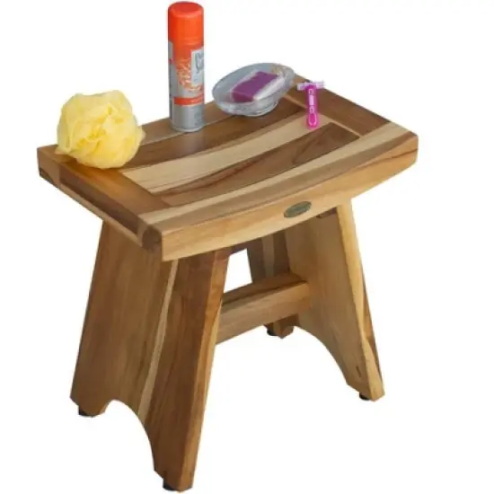 EcoDecors&reg; Serenity&reg; 18" Teak Wood Shower Bench in EarthyTeak Finish image {7}