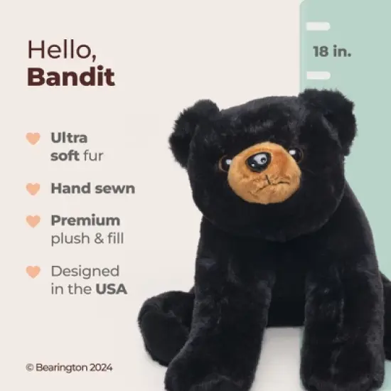 Bearington andit Plush Toy Stuffed Animal Black Bear Teddy, 18" image {5}