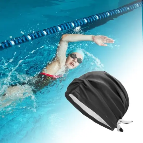 Unique Bargains Polyester Knotted Swimming Cap 1 Pc image {1}