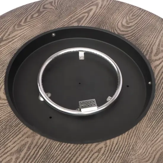 Senoia Outdoor Round Fire Pit with Tank Holder - Brown - Christopher Knight Home image {12}
