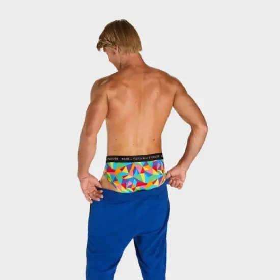 Pair of Thieves Men's Rainbow Abstract Print Super Fit Briefs - Red/Blue/Green image {5}