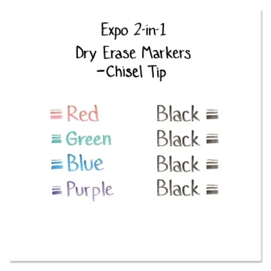 EXPO 2-in-1 Dry Erase Markers 5 Assorted Colors Medium 4/Pack 1944655 image {5}