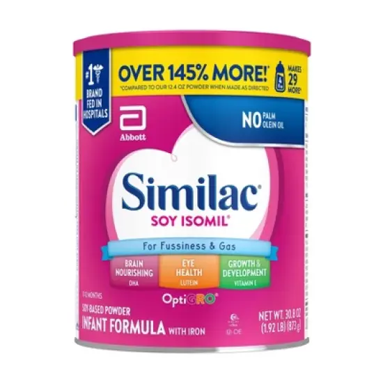 Similac Soy Isomil Powder Infant Formula - 30.8oz image {9}