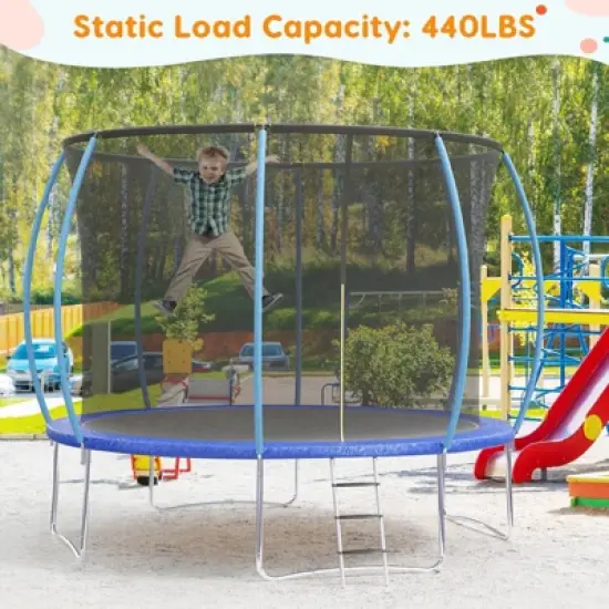 Trampoline  12FT with Enclosure & Ladder, ASTM Approved Heavy-Duty Outdoor image {8}