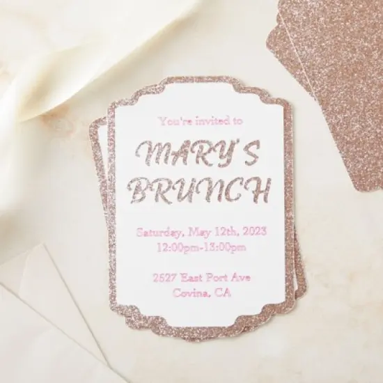 Bright Creations 24 Sheets Rose Gold Glitter Cardstock Paper for Scrapbooking, Wedding Invitations, Cake Toppers, 280gsm, 8.5 x 11 In image {2}