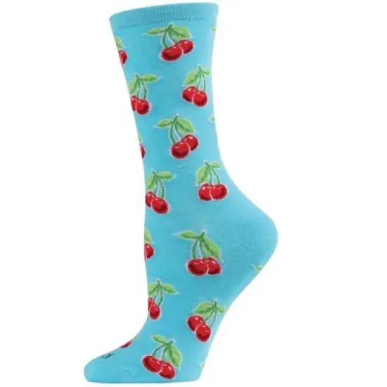 Memoi Cherries Rayon Blend Crew Socks image {6}
