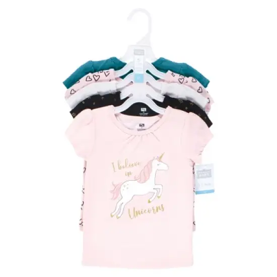 Hudson Baby Girl Short Sleeve T-Shirts, Unicorn Rainbow image {1}