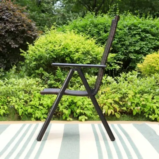 2pk Outdoor Wicker Dining Chairs with Aluminum Frame - Captiva Designs image {4}