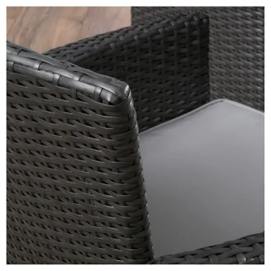 Capri 7pc Light Weight Concrete Patio Dining Set with Cushions - Gray - Christopher Knight Home image {2}