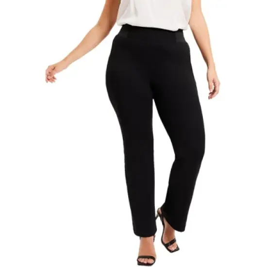 June + Vie by Roaman's Women&rsquo;s Plus Size FormFit Bootcut Ponte Pant. image {1}