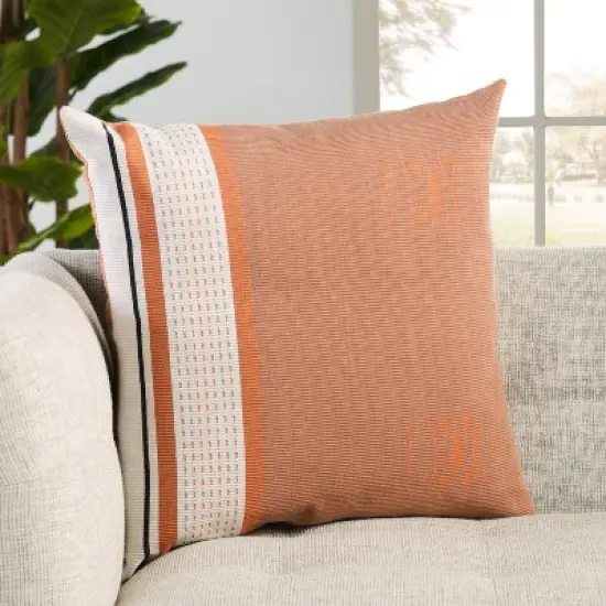 22"x22" Oversize Parvati Geometric Poly Filled Square Throw Pillow Mauve/Terracotta - Jaipur Living image {3}