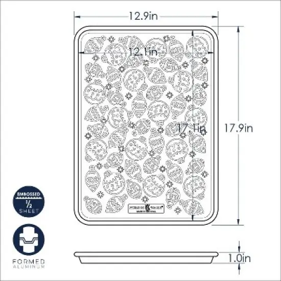 Nordic Ware Embossed Naturals&reg; Ornament Pattern Half Sheet Pan image {2}